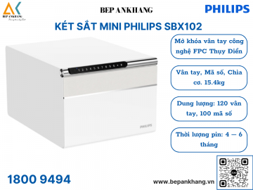 Két sắt mini Philips SBX102 - Màu trắng - 15.4Kg